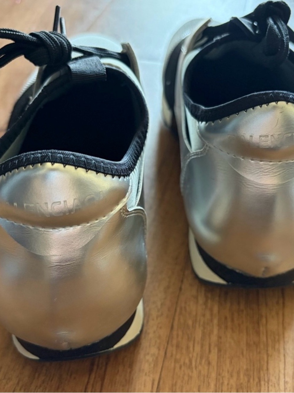 Balenciaga Race Runner Sneackers Metallic Silver Mesh M9/W11 - Picture 7 of 13